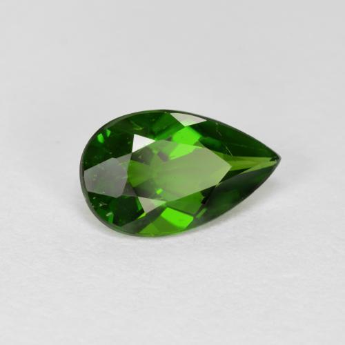 Diopsídio de Cromo verde intenso Natural 0.83ct, Formato de pêra, VS-SI