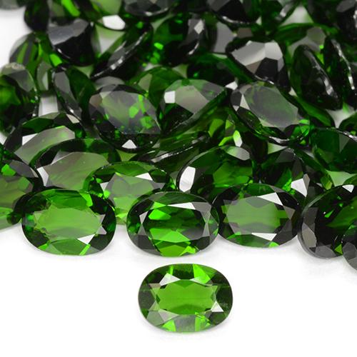Pedras preciosas de diopsídio de cromo verde escuro natural de 1,56 ct, corte oval, VS