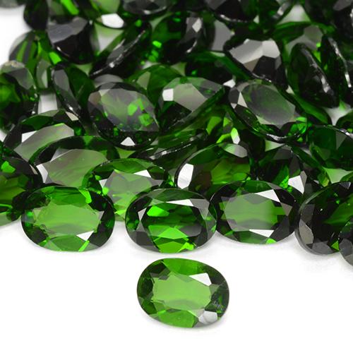 Pedras preciosas de diopsídio de cromo verde escuro natural de 1,56 ct, corte oval, VS