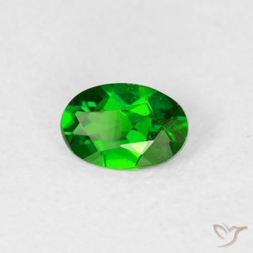 Diopsídio de cromo verde natural 0,45ct, corte oval, VS