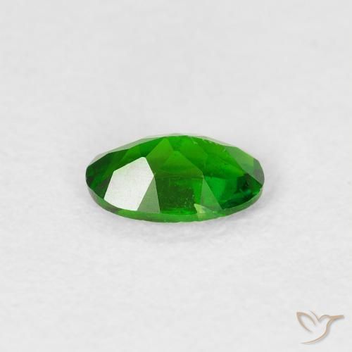 Diopsídio de cromo verde natural 0,45ct, corte oval, VS