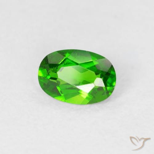 diopsídio de cromo verde intenso Natural 0.50ct, oval, VS