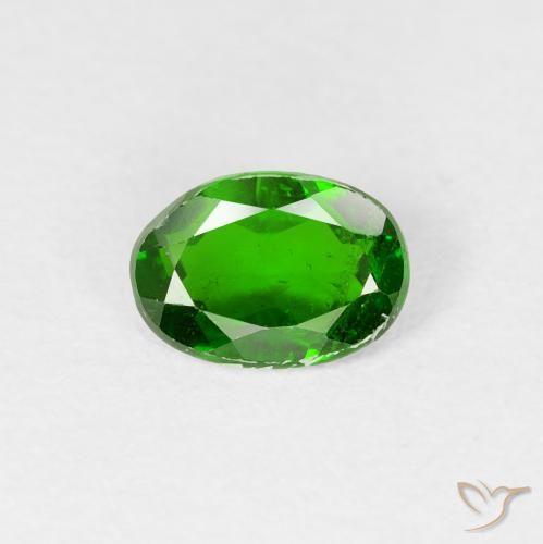 0.78ct Natural verde intenso diopsídio de cromo, oval, VS-SI