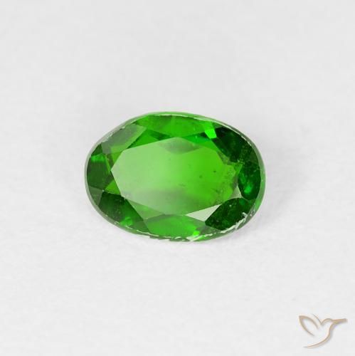 diopsídio de cromo verde intenso Natural 0.78ct, oval, VS-SI