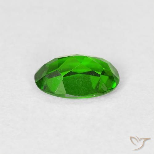 diopsídio de cromo Verde escuro Natural 0.72ct, oval, VVS-VS