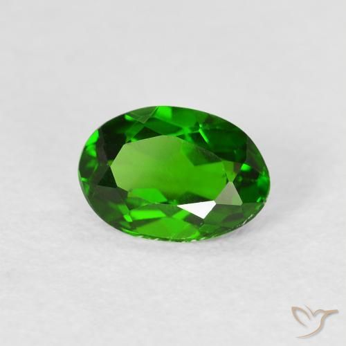 diopsídio de cromo verde intenso Natural 0.86ct, oval, VVS-VS