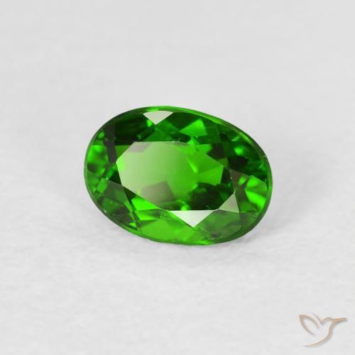 diopsídio de cromo verde intenso Natural 0.90ct, oval, VS-SI