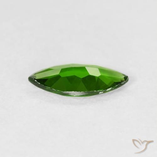 diopsídio de cromo Floresta Verde Brilhante Natural 0.85ct, Marquesa, VVS-VS
