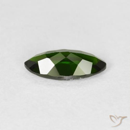 diopsídio de cromo Verde escuro Natural 1.17ct, Marquesa, VVS-VS