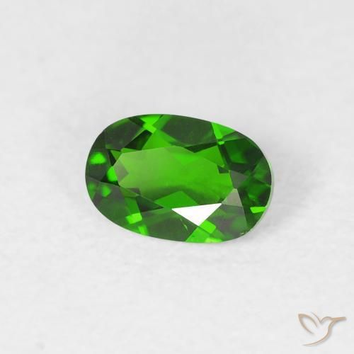 diopsídio de cromo Floresta Verde Brilhante Natural 0.54ct, oval, VVS-VS