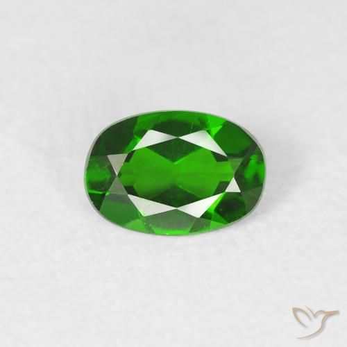 0.47ct Natural Verde escuro diopsídio de cromo, oval, VVS-VS