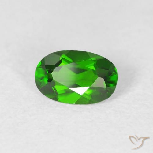 diopsídio de cromo Verde escuro Natural 0.46ct, oval, VVS-VS