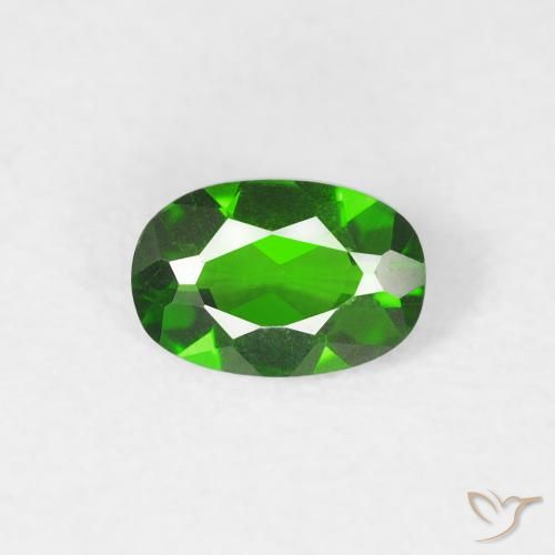 0.44ct Natural Verde escuro diopsídio de cromo, oval, VVS-VS