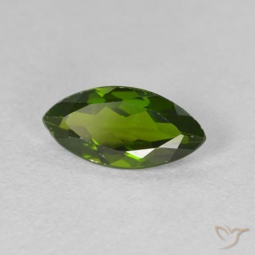 diopsídio de cromo Medium Dark-Green Natural 1.08ct, Marquesa, VS
