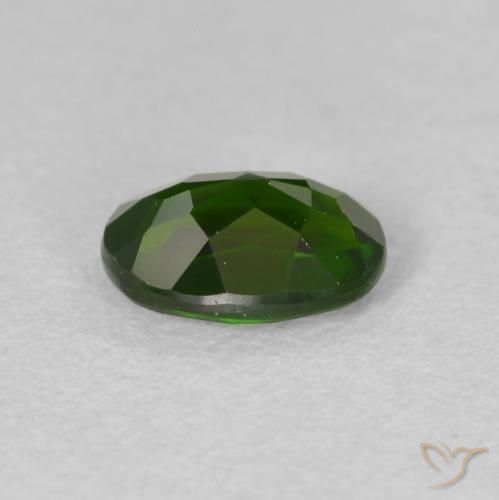 diopsídio de cromo verde escuro Natural 0.89ct, oval, VVS-VS