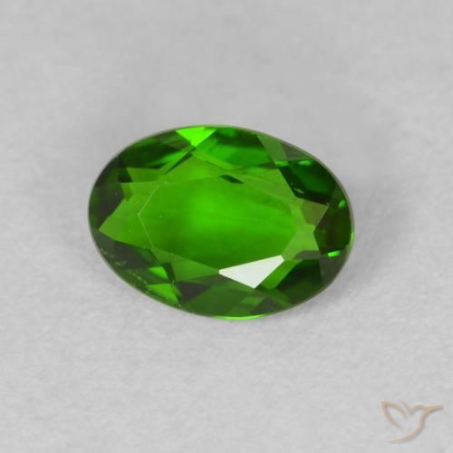 diopsídio de cromo Medium Dark-Green Natural 0.59ct, oval, VVS-VS