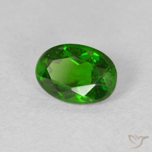 diopsídio de cromo Floresta Verde Brilhante Natural 0.81ct, oval, VS