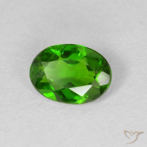 diopsídio de cromo Verde escuro Natural 0.71ct, oval, VS
