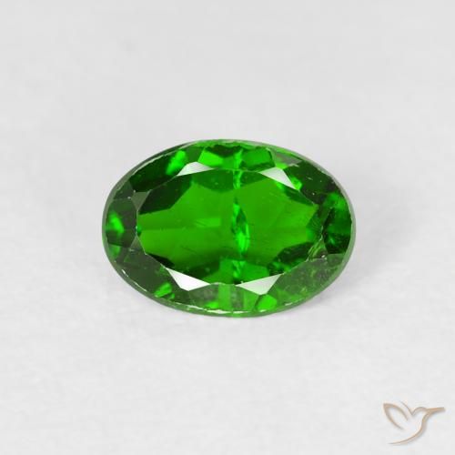 0.81ct Natural Verde escuro diopsídio de cromo, oval, VS-SI