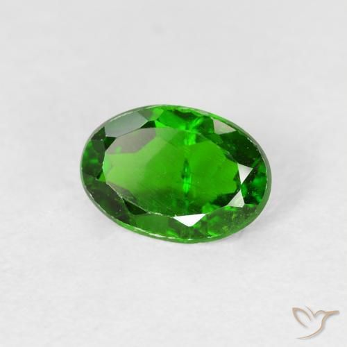 diopsídio de cromo Verde escuro Natural 0.81ct, oval, VS-SI