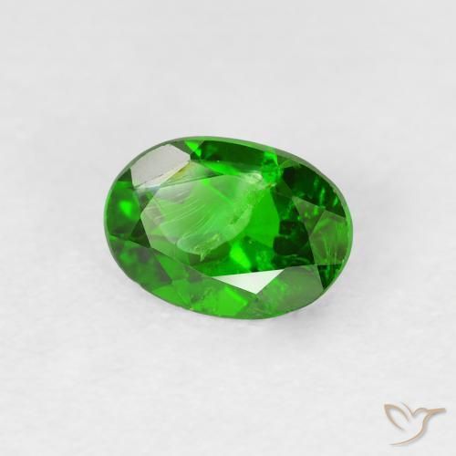 diopsídio de cromo Verde escuro Natural 0.82ct, oval, VS-SI