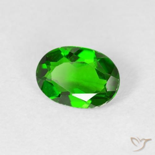 diopsídio de cromo verde intenso Natural 0.71ct, oval, VS