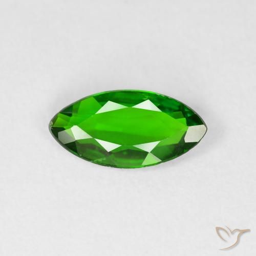 0.85ct Natural verde intenso diopsídio de cromo, Marquesa, VS-SI