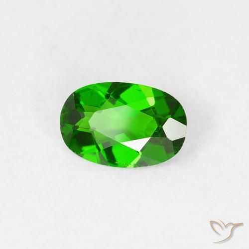 diopsídio de cromo Floresta Verde Brilhante Natural 0.43ct, oval, VS