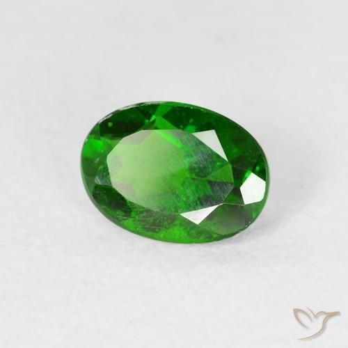 diopsídio de cromo Floresta Verde Brilhante Natural 0.90ct, oval, VS