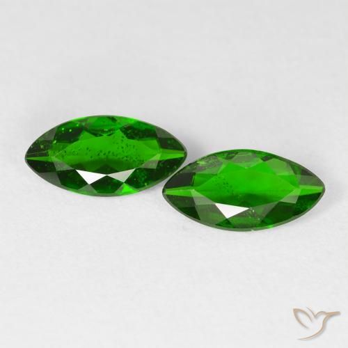 Pedras preciosas de diopsídio de cromo Medium Dark-Green natural de 2.14 ct, Marquesa, VS-SI