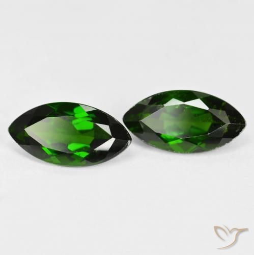 Pedras preciosas de diopsídio de cromo Verde escuro natural de 2.72 ct, Marquesa, VS