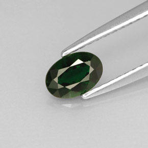 Turmalina de cromo verde natural 0,41ct, corte oval, VS