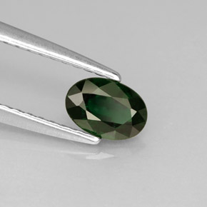 Turmalina de cromo verde natural 0,41ct, corte oval, VS