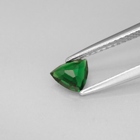 Turmalina de cromo verde natural 0,38ct, trillion, VVS-VS