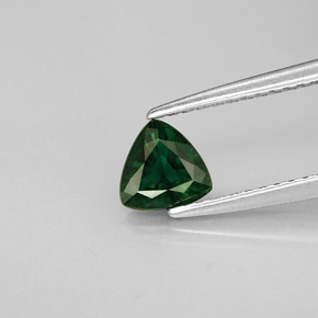 Turmalina de cromo verde natural 0,47ct, trillion, VVS-VS