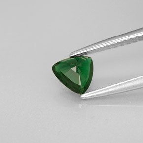 Turmalina de cromo verde natural 0,47ct, trillion, VVS-VS