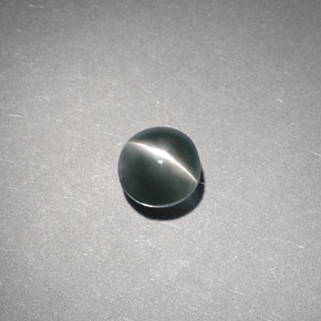 Chrysoberyl cat's eye verde natural 0,65ct, corte redondo, translúcido