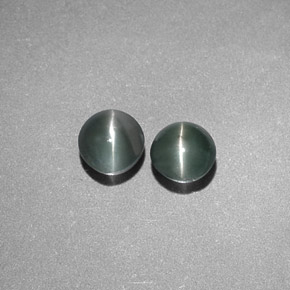 Pedras preciosas de Crisoberilo Olho de Gato Verde natural de  ct, Corte Redondo, Translúcido