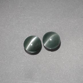Pedras preciosas de chrysoberyl cat's eye verde natural de  ct, corte redondo, translúcido