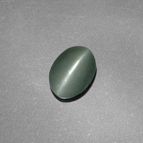 Chrysoberyl cat's eye verde natural 0,76ct, corte oval, opaco
