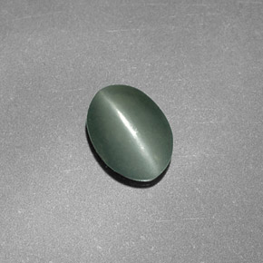 Chrysoberyl cat's eye verde natural 0,76ct, corte oval, opaco