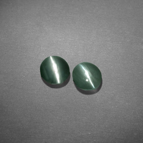 Pedras preciosas de chrysoberyl cat's eye verde natural de  ct, corte oval, translúcido