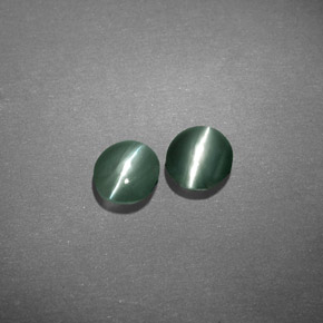 Pedras preciosas de chrysoberyl cat's eye verde natural de  ct, corte oval, translúcido