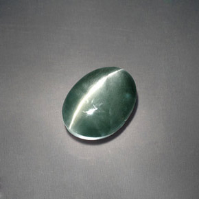 Chrysoberyl cat's eye verde natural 3,05ct, corte oval, opaco