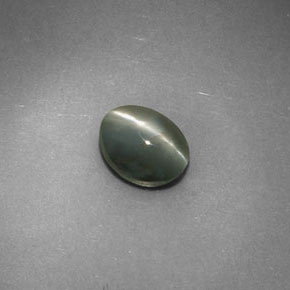 Chrysoberyl cat's eye verde natural 0,98ct, corte oval, opaco