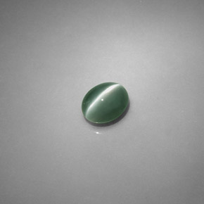 Chrysoberyl cat's eye verde natural 0,75ct, corte oval, translúcido