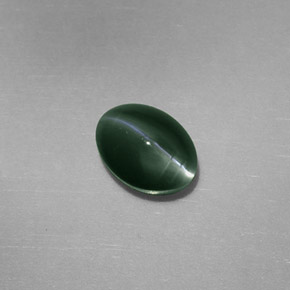 Chrysoberyl cat's eye verde natural 0,77ct, corte oval, opaco