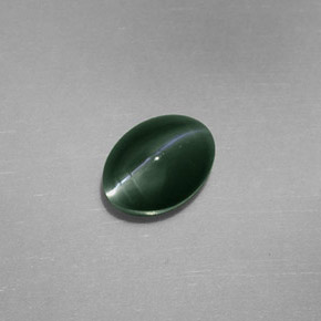 Chrysoberyl cat's eye verde natural 0,77ct, corte oval, opaco