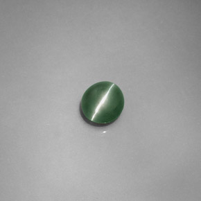 Chrysoberyl cat's eye verde natural 0,79ct, corte oval, translúcido