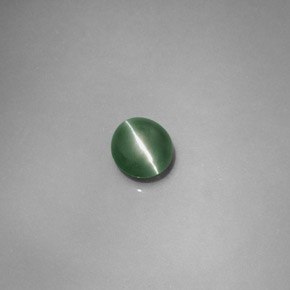 Chrysoberyl cat's eye verde natural 0,79ct, corte oval, translúcido